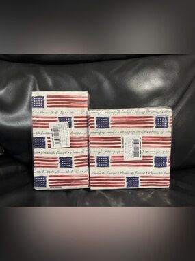 Patriotic American Flag Luncheon Napkins - Red, White & Blue Set of 2